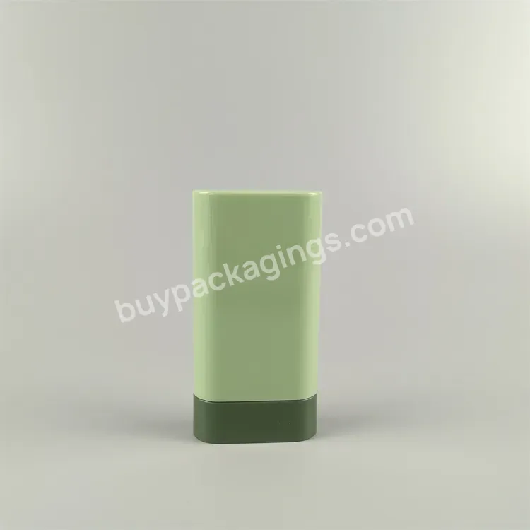 20g Refillable Flat Shape Custom Color Plastic Cosmetic Sunscreen Cream Stick Deodorant Container Tube