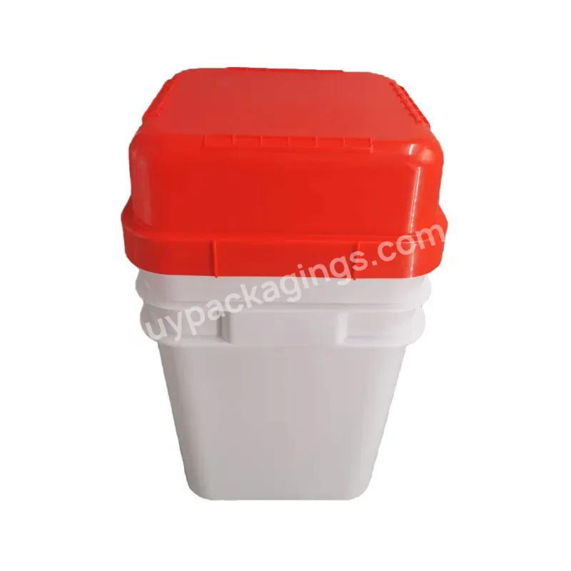 20l 5gallon Round Plastic Bucket With Plastic Bucket Front And Back Cover