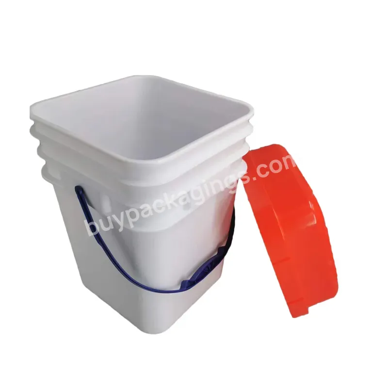 20l 5gallon Round Plastic Bucket With Plastic Bucket Front And Back Cover