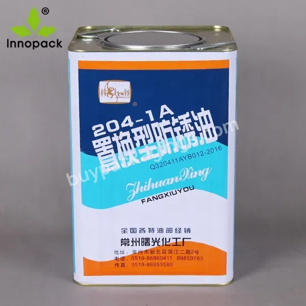 20l Square Food Grade Olive Oil Tin Cans/paint Oil Silver Metal Tin Cans