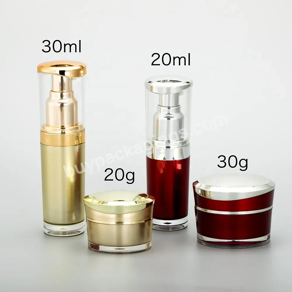 20ml 30 Ml 20g 30 G Empty Hot Stamping Acrylic Cream Jar Wholesale Red Storage Plastic Lotion Bottles & Jars Set