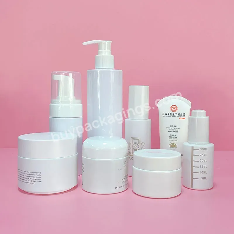 20ml 30ml 40ml Matte White Spray/pump Frosted Cosmetics Glass Bottle Dropper Glass Cream Jar Packaging Set 60ml 80ml 100ml120ml