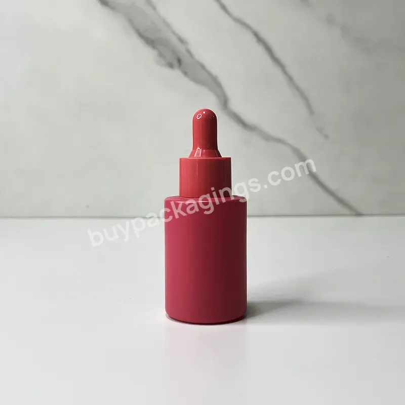 20ml 30ml 50ml 100ml 1oz Purple Colorful Frosted Red Flat Shoulder Glass Serum Dropper Bottles With Dropper