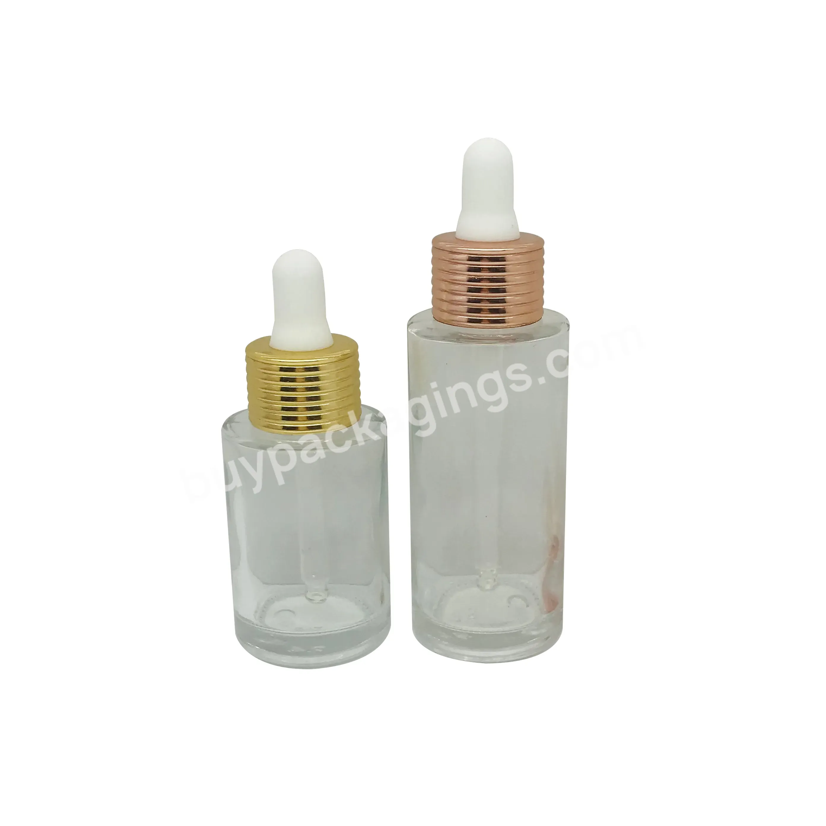 20ml 30ml 50ml 100ml Luxury Glass Dropper Bottle Wave Collar Serum Glass Bottle Essence Dropper Bottle