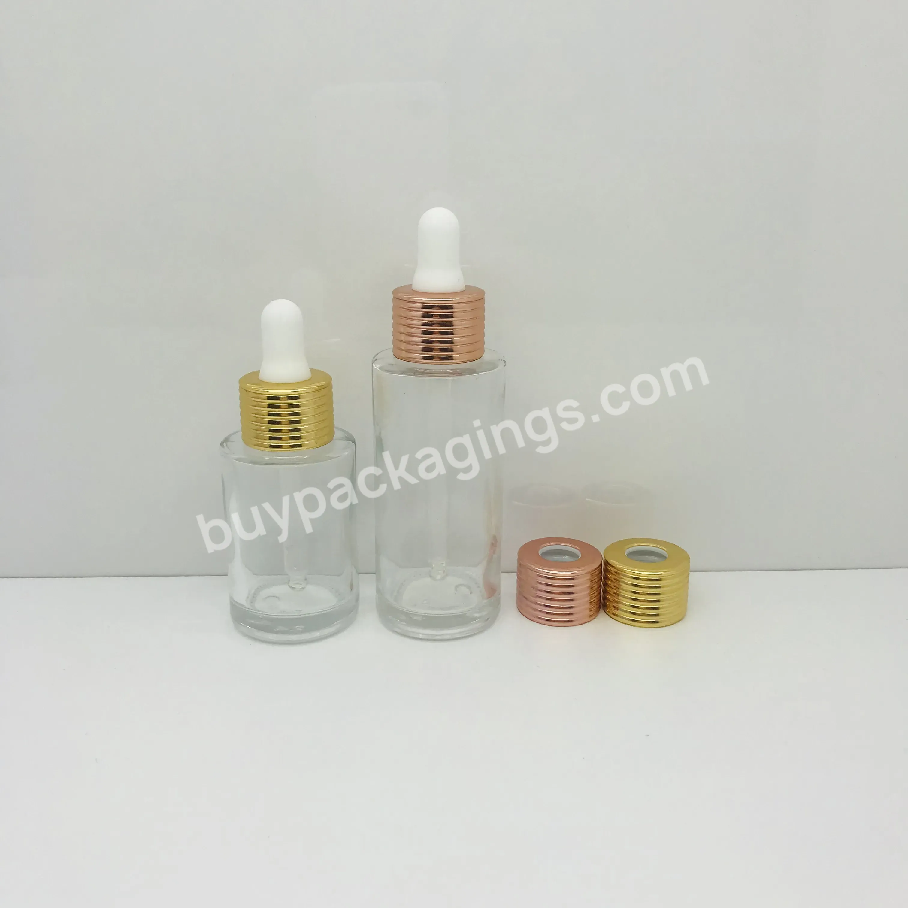 20ml 30ml 50ml 100ml Luxury Glass Dropper Bottle Wave Collar Serum Glass Bottle Essence Dropper Bottle