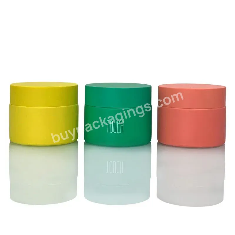 20ml 30ml 50ml 60ml 100ml Face Cosmetic Lotion Cream Containers Custom Empty Glass Cosmetic Jar Yellow With Lids