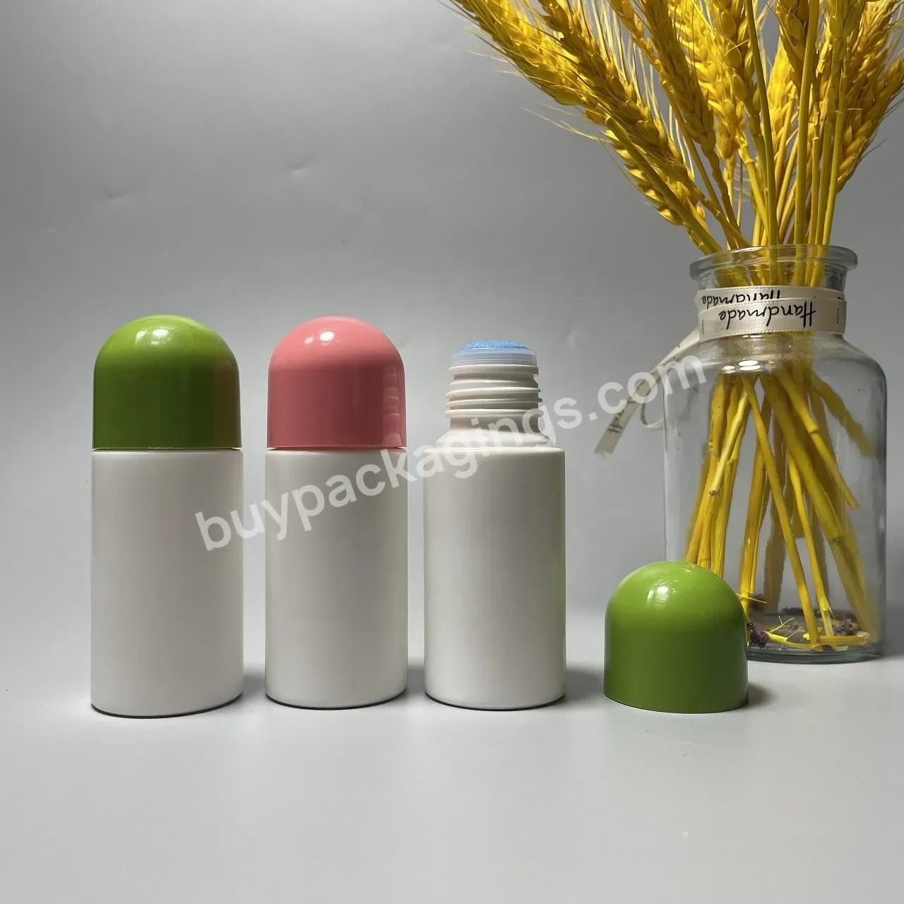 20ml 30ml 50ml 80ml Liniment Medicine Head Plastic Bottle With Daub Sponge Applicator Top