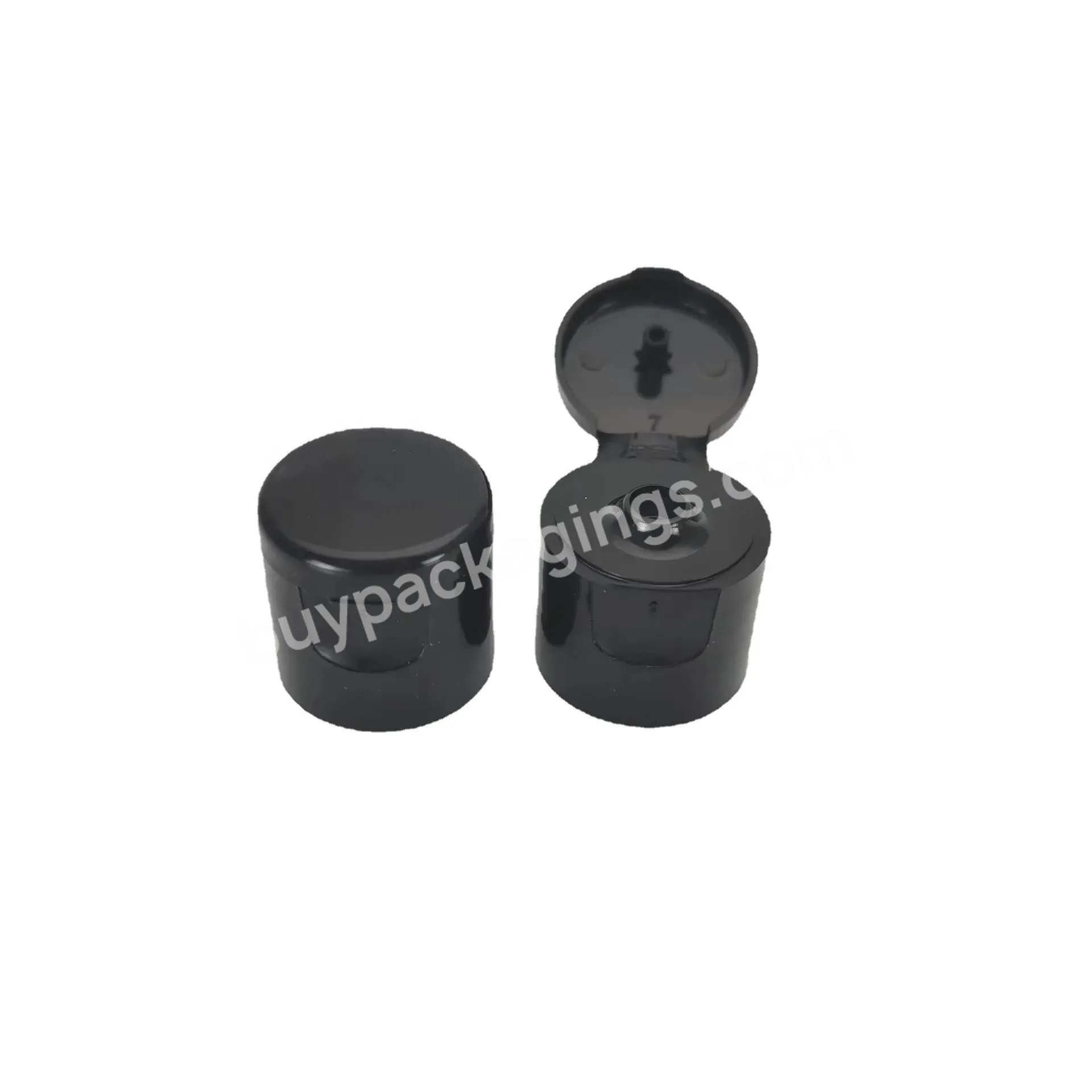 20mm 20/410 Plastic Pp Black Smooth Cosmetic Flip Top Cap Lid