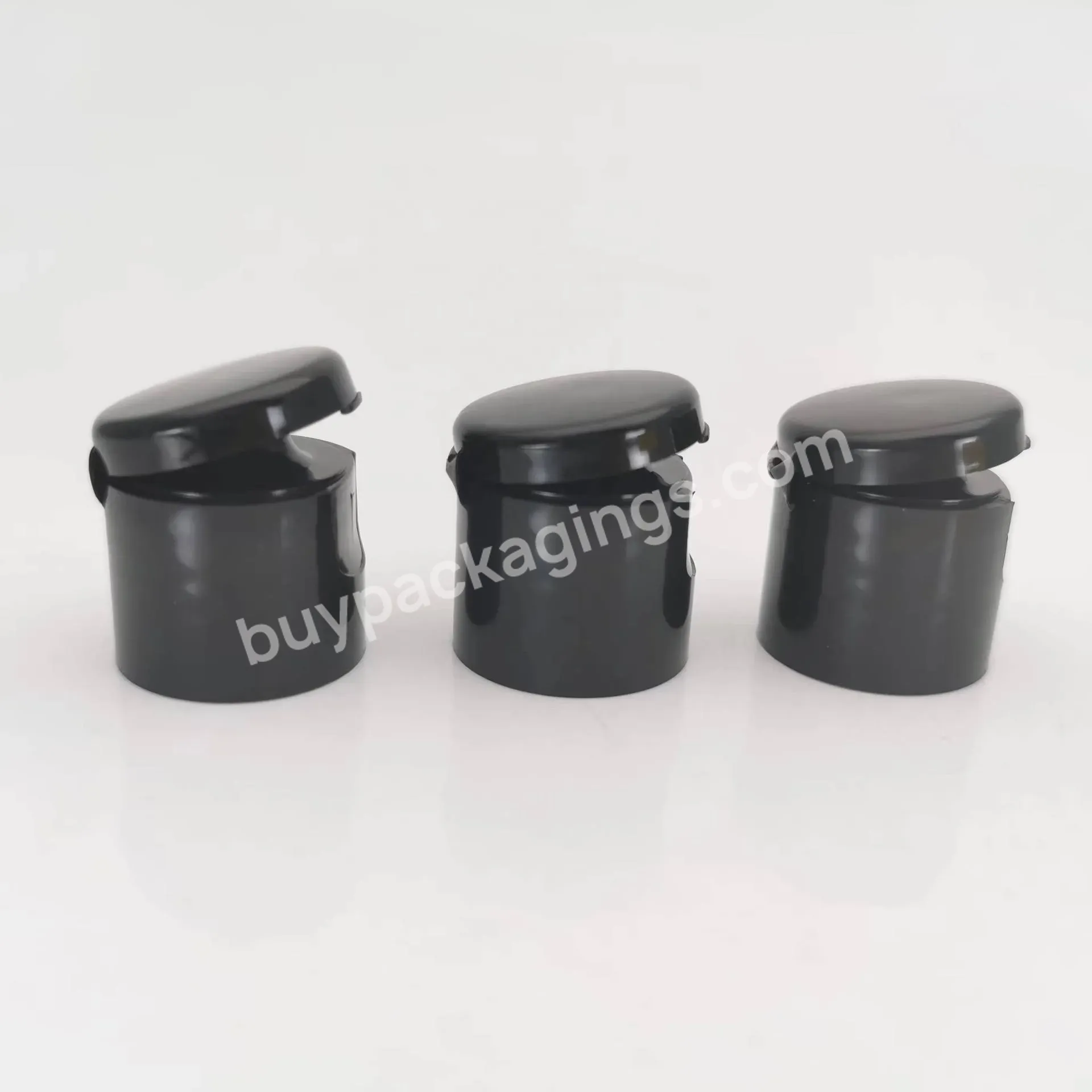 20mm 20/410 Plastic Pp Black Smooth Cosmetic Flip Top Cap Lid