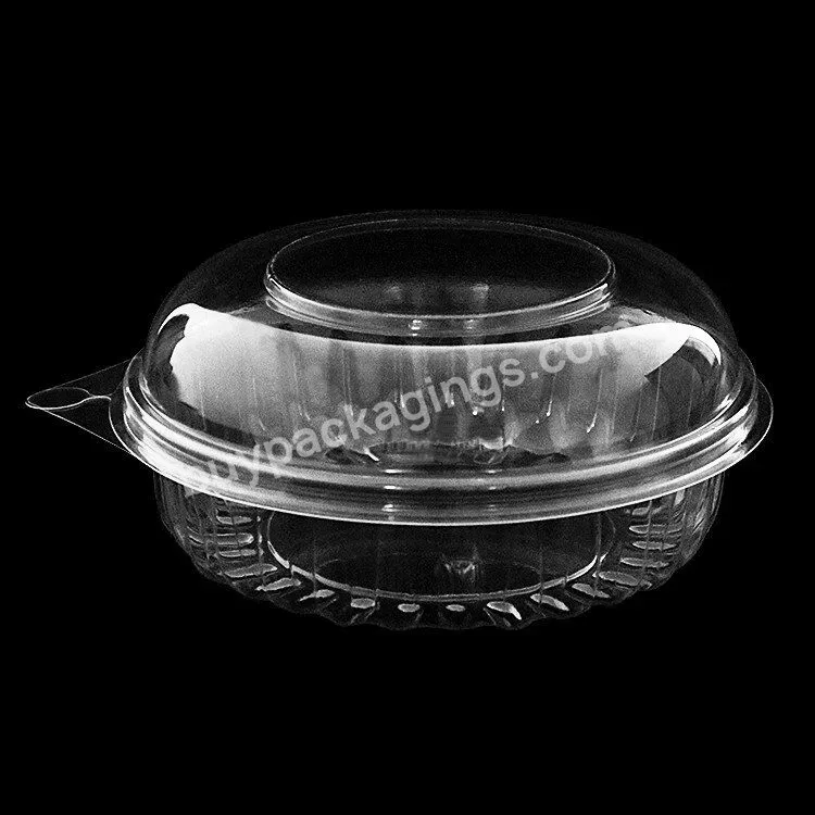 20oz 600ml Custom Blister Round Plastic Takeaway Fruit Box Clear Disposable Salad Container For Lunch With Dome Lid