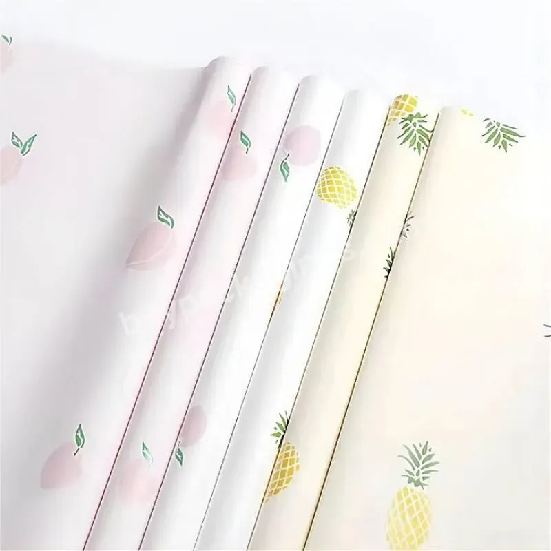 20pcs/pack Flower Wrapping Paper Peach Pineapple Pattern Printed Korean Gift Packing Wrapping Paper For Flower Shop Materials