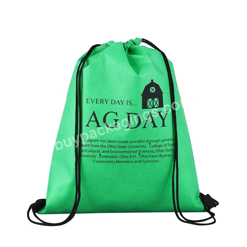 210d420d Polyester Sport Bag Promotional Custom Printed Drawstring Bag Eco-friendly Non Woven Backpack