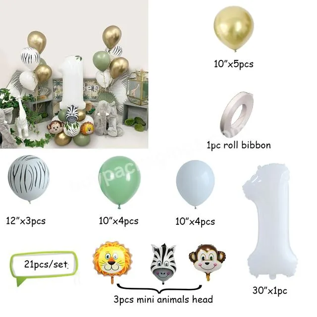 2152pcs Avocado Green Metal Gold Retro Latex Balloons Wedding Birthday Party Kids Animals Helium Globos Baby Shower Decorations