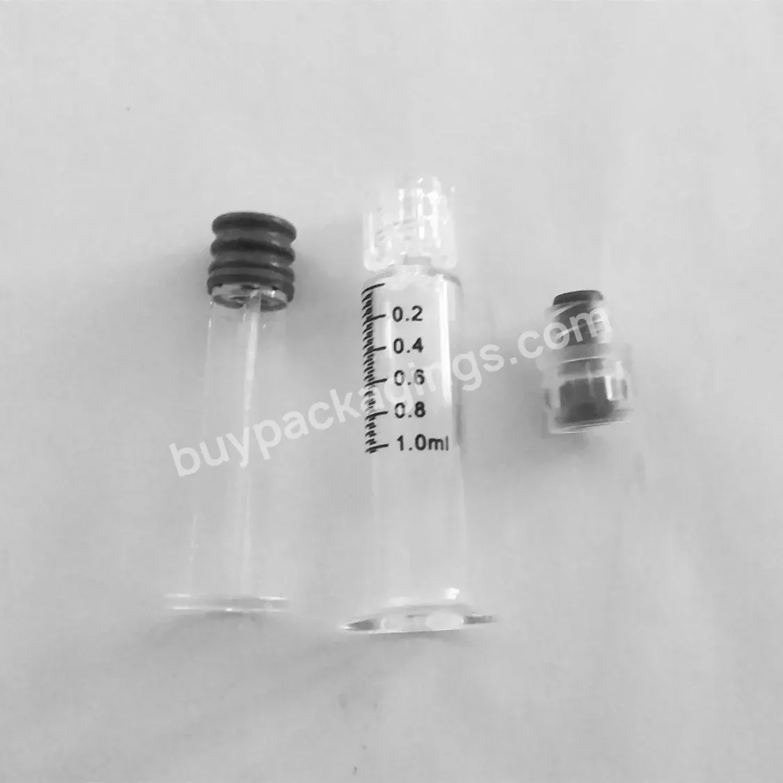 2.25ml 3ml 5ml Borosilicate Child Resistant Luer Lock /cap Plastic/stainless Metal Plunger Dual Disposable Glass Syringe 1ml