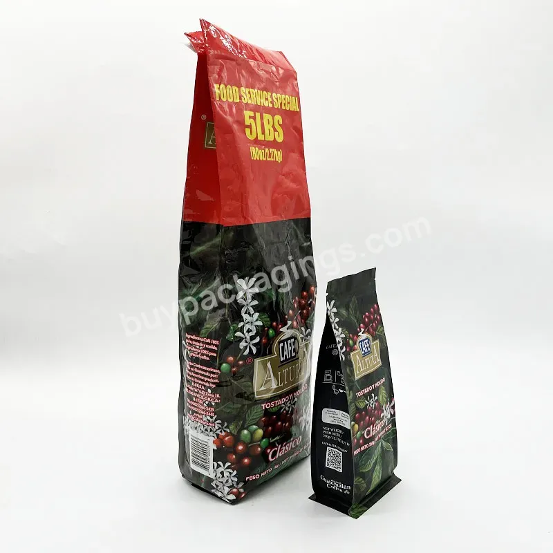 2.27kg Custom Coffee Packaging Pouch Side Gusset Aluminum Film Bags Strong Heat Seal Zipper Lock Printing Logo Poly Mylar