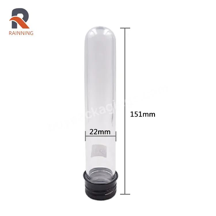 22x151mm Clear Plastic Tube Round Bottom Test Tube With Screw Lid