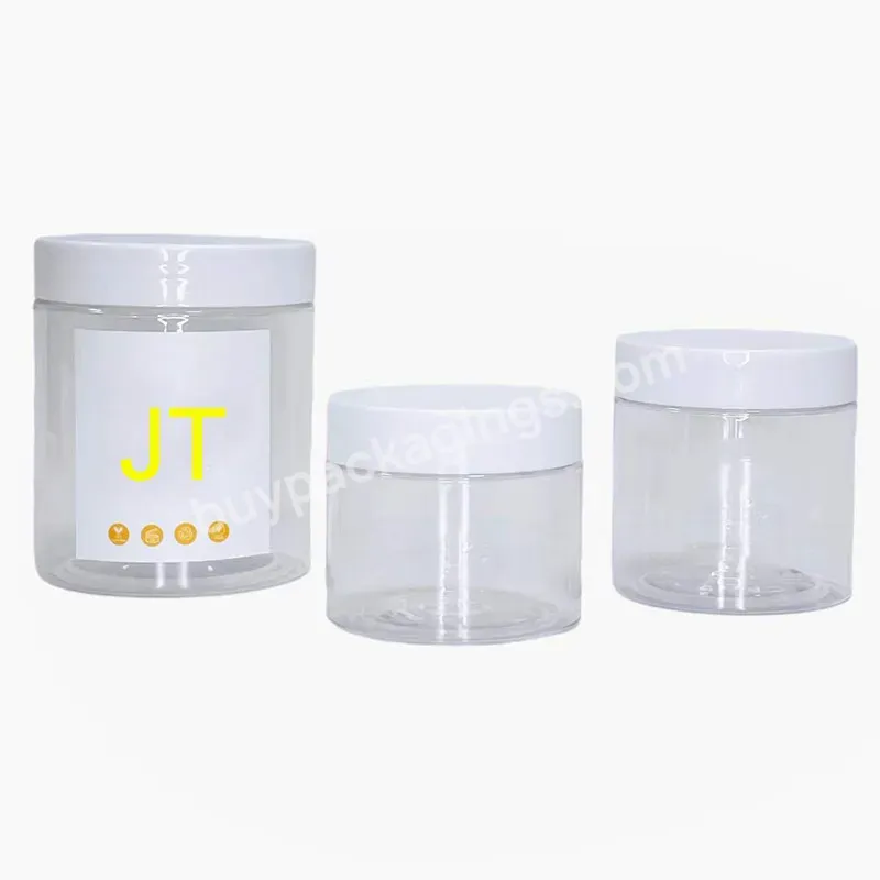 237ml 8oz Body Butter Containers Clear Plastic Cosmetic Cream Jar With Plastic Lid For Skin Care Sugar Body Scrub Jars Packaging