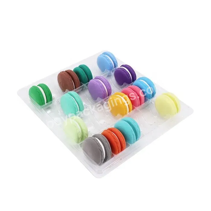 24 Cavity Clear Pet Blister Plastic Macaron Gift Box With Insert Tray