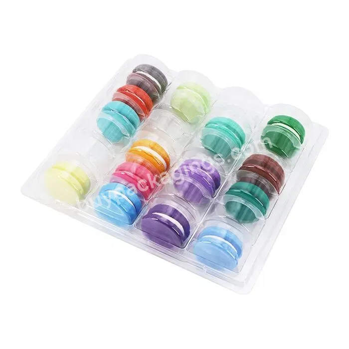 24 Cavity Clear Pet Blister Plastic Macaron Gift Box With Insert Tray