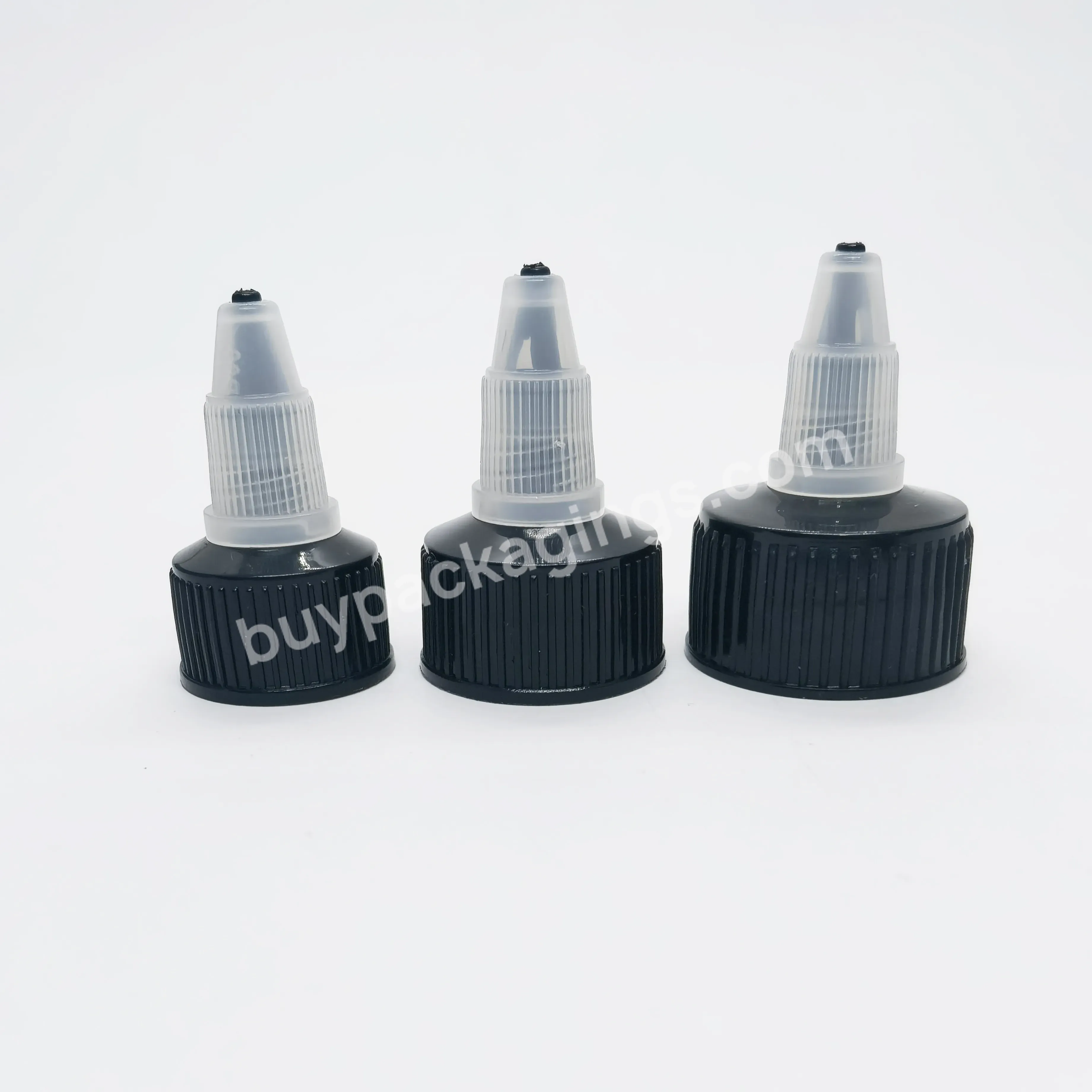 24/410 28/410 Long Nozzle Dropper Bottle Cap Black Plastic Twist Cap For Sauce Bottle