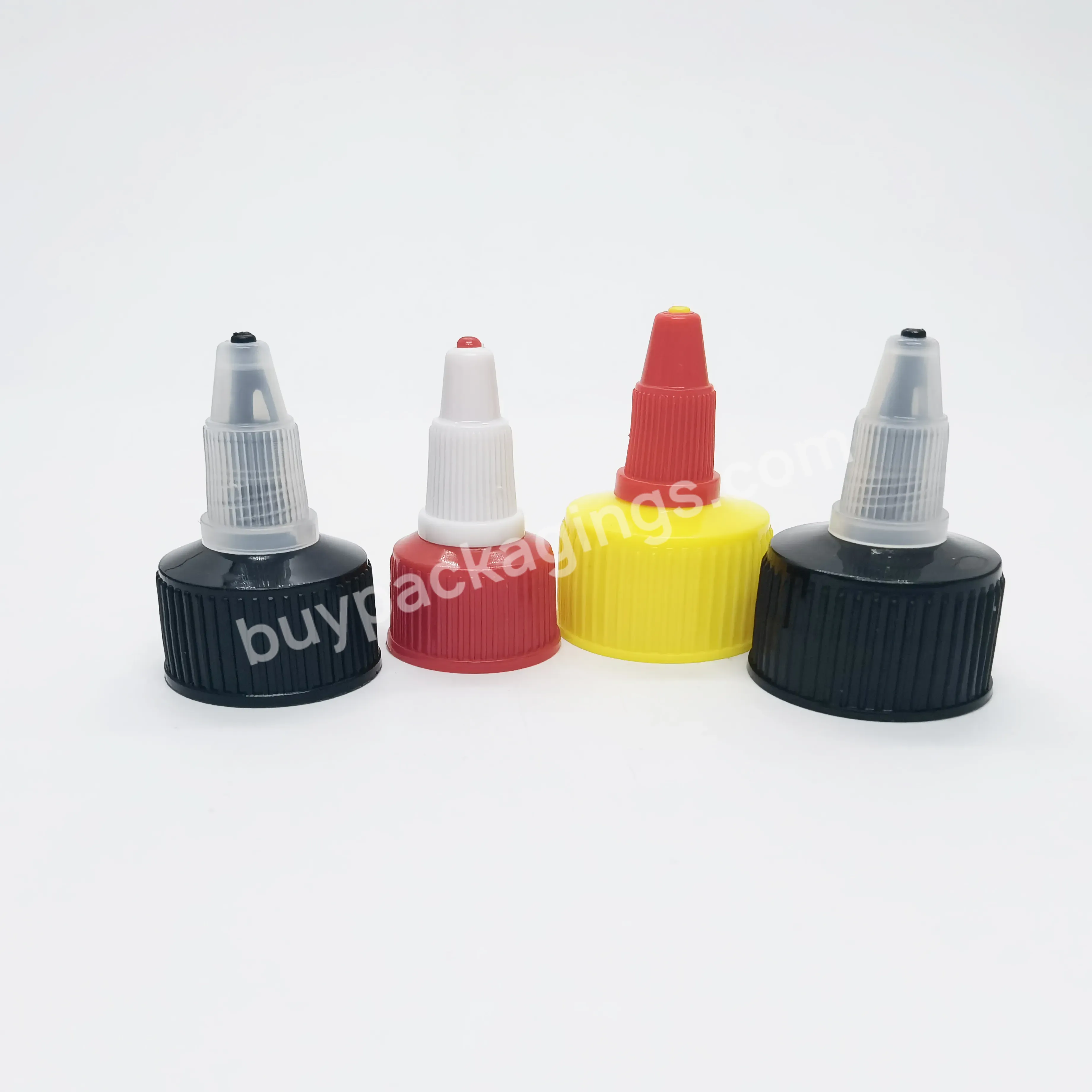 24/410 28/410 Long Nozzle Dropper Bottle Cap Black Plastic Twist Cap For Sauce Bottle