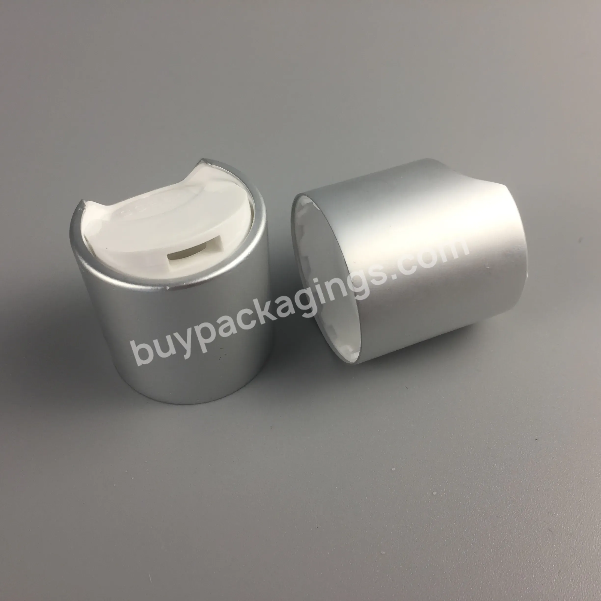 24/410 28/410 Matte Silver Aluminum Disc Lid With White Press Top - Buy 24/410 Matte Silver Aluminum Disc Lid,Disc Top Cap White,Aluminum Cap For Shampoo Bottle.