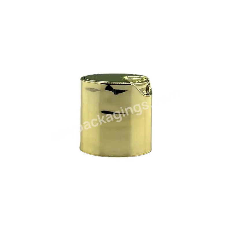 24/410 Hot Sale Disc Top Electroplate Cap Plastic Lotion Bottle Cap Gold Drink Bottle Cap