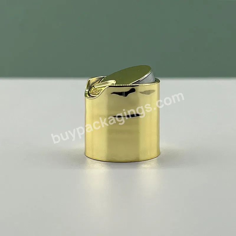 24/410 Hot Sale Disc Top Electroplate Cap Plastic Lotion Bottle Cap Gold Drink Bottle Cap