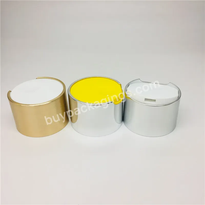 24/410 Plastic Gold Aluminum Disc Top Cap Lotion Bottle Toner Bottle Screw Bottle Cap