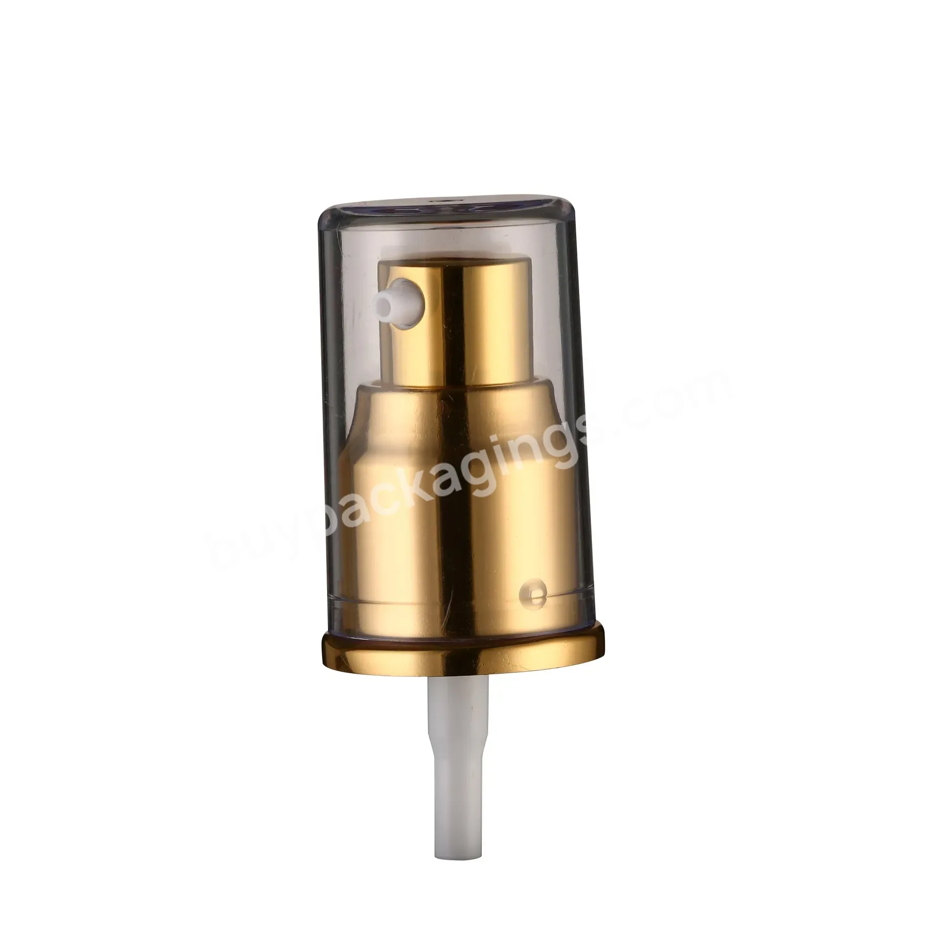 24mm 24/10 Aluminum Metal Gold Treatment Lotion Pump With Clear Over Cap