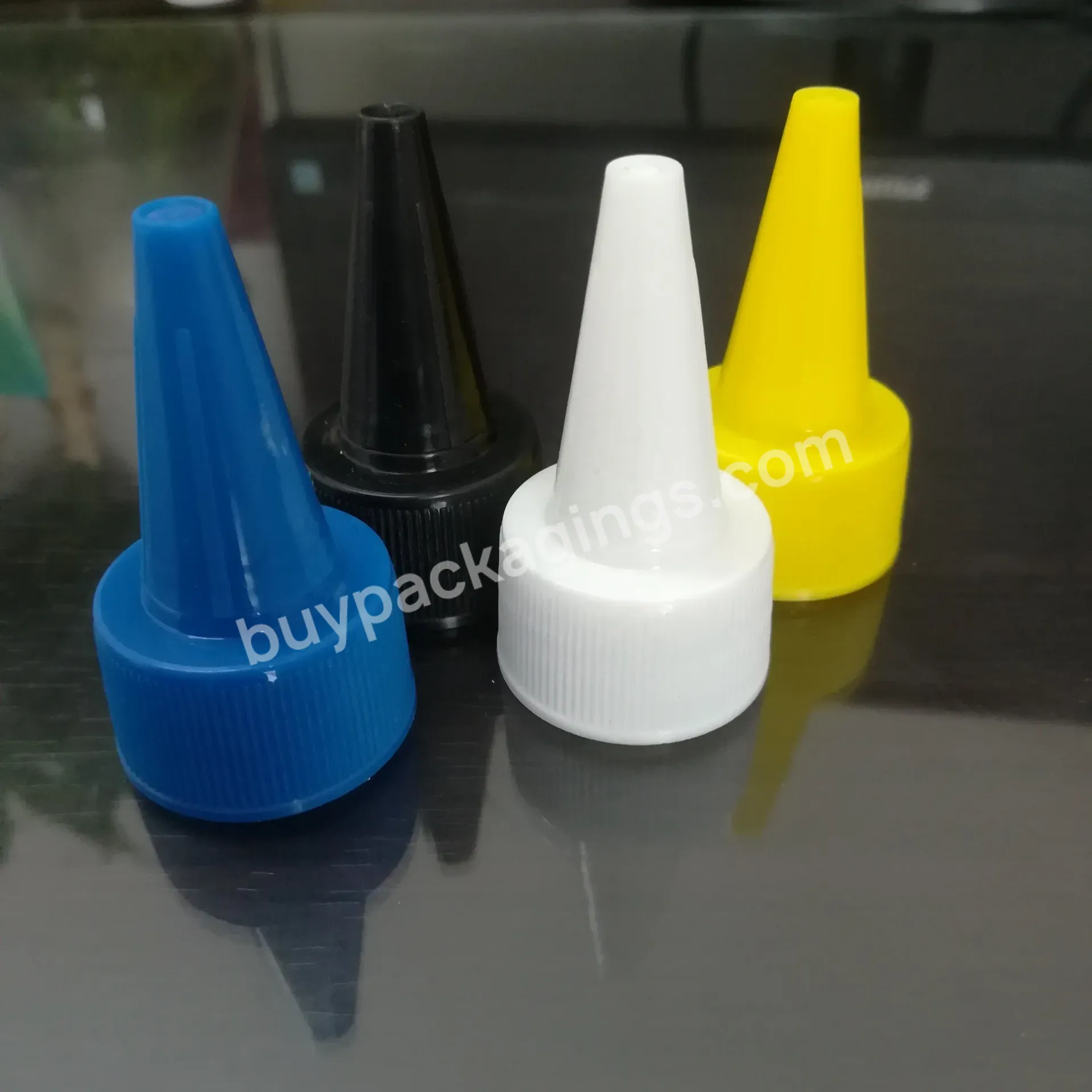 24mm 28mm Plastic Twist Lock Bottle Cap Transparent Plastic Point Tip Screw Bottle Cap For Glue