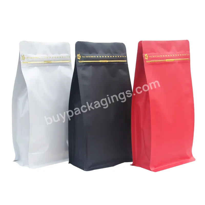 250g 500g 1000g Eco Friendly High Quality Pouches Ziolock Stand Up Speciality Organic Box Bottom White Coffee Foil Bag