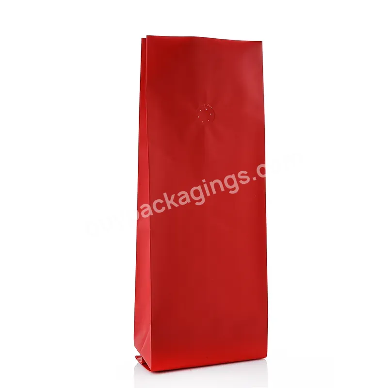 250g 500g 1000g Heat Sealing Nut Coffee Chocolate Plain Aluminum Foil Side Gusset Standing Bag With One Way Valve