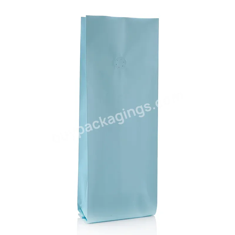 250g 500g 1000g Heat Sealing Nut Coffee Chocolate Plain Aluminum Foil Side Gusset Standing Bag With One Way Valve