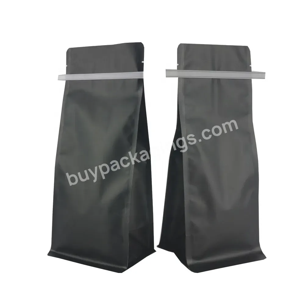 250g 500g 1kg Aluminum Foil Stand Up Side Gusset Pouch Wholesale Black Coffee Bags With Valve And Tin Tie