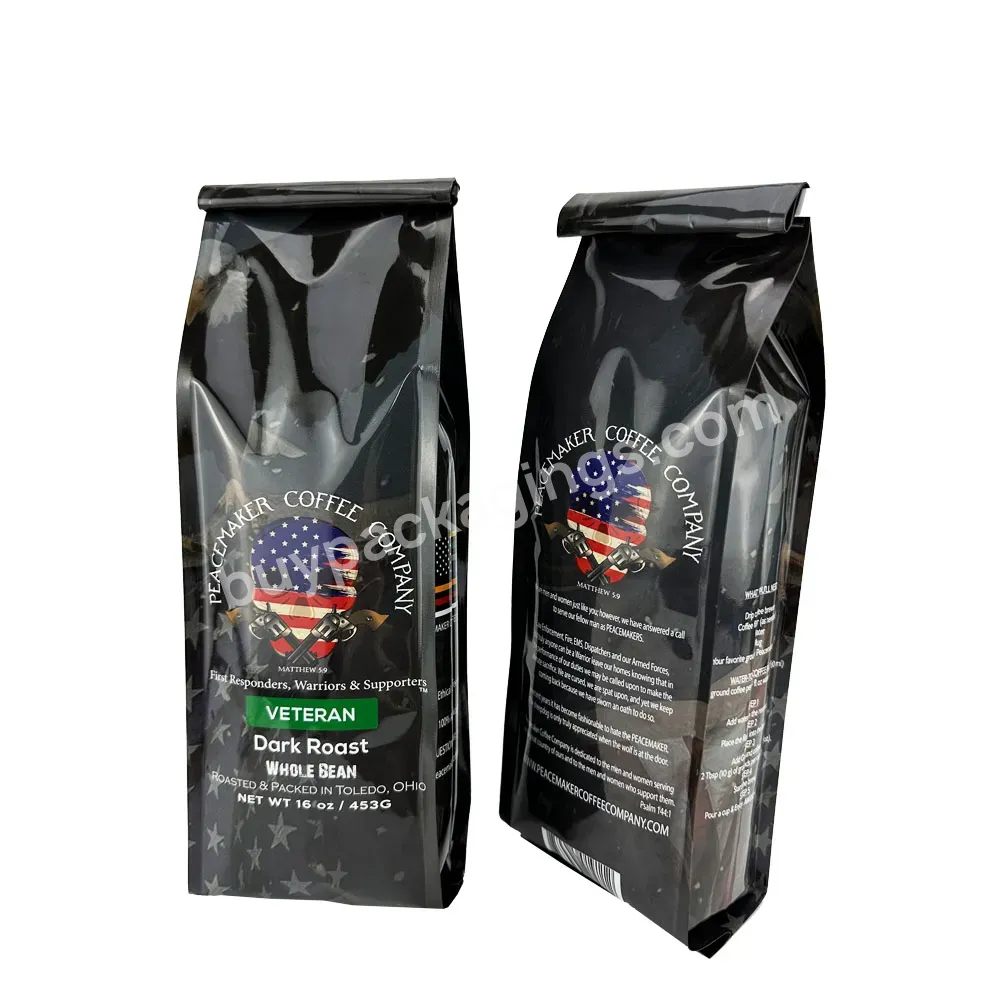 250g 500g Digital Printing Side Gusset Aluminum Foil Flat Bottom Tin Tie Coffee Snack Stand Up Food Mylar Bag