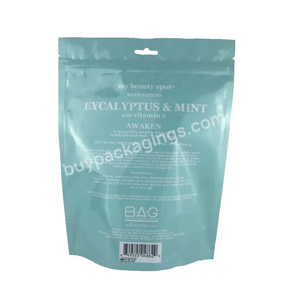 250g 500g Wholesale Custom Logo Reusable Eucalyptus Mint Aluminum Foil Pouch Stand Up Ziplock Bag For Snack Packing