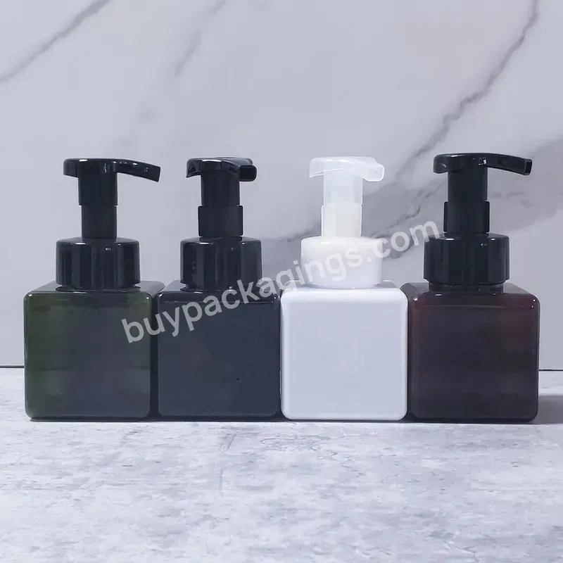 250ml 450ml 650ml Bath Soap Bottles Amber Square Hotel Hand Liquid Soap Dispenser Foam Pump Bottle