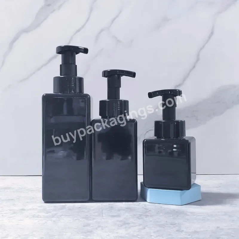 250ml 450ml 650ml Petg Black Square Hand Foam Soap Dispenser Pump Bottles Bottle Foam Soap