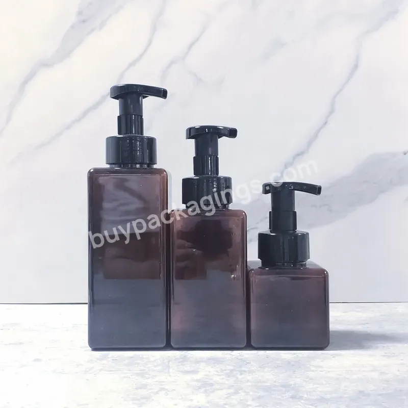 250ml 450ml 650ml Petg Black Square Hand Foam Soap Dispenser Pump Bottles Bottle Foam Soap