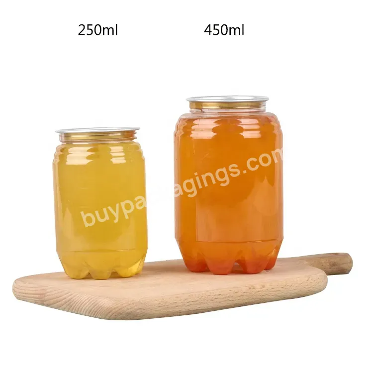 250ml 450ml Cold Plastic Round Can Plastic Can With Easy Open Lid