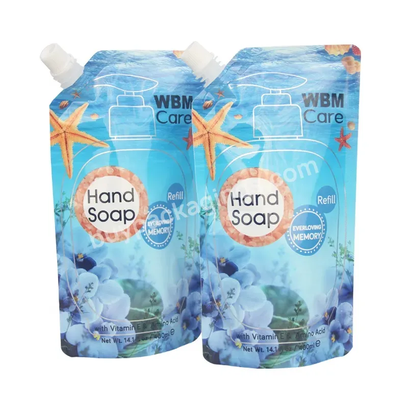 250ml 500ml 1l Custom Printed Aluminum Foil Plastic Stand Up Liquid Laundry Detergent Powder Packaging Bags With Spout