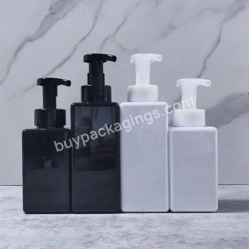 250ml 500ml Foaming Face Wash Soap Dispensers White Amber Green Black Foamer Foam Pump Pet Square Plastic Bottles