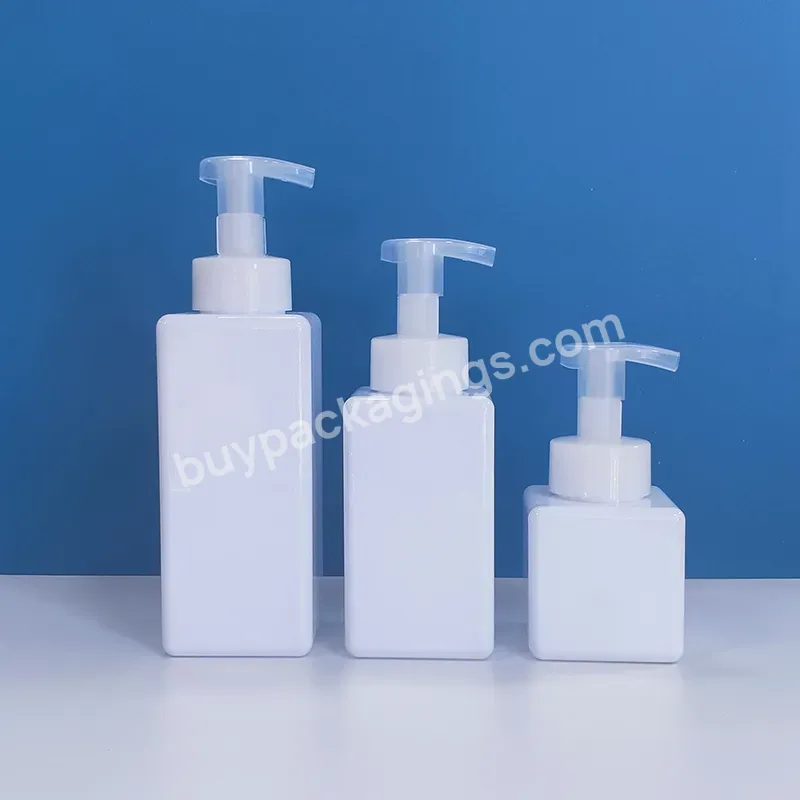 250ml 500ml Foaming Face Wash Soap Dispensers White Amber Green Black Foamer Foam Pump Pet Square Plastic Bottles