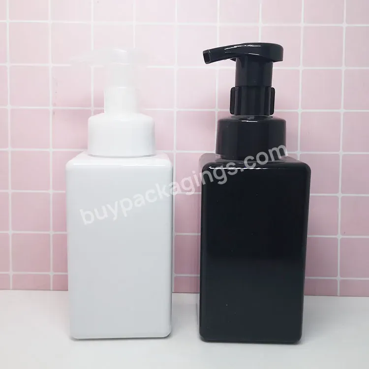 250ml 500ml White Purple Foamsing Liquid Soap Bottles Empty Frosted Nude Matte Plastic Square Foam Pump Bottle Black