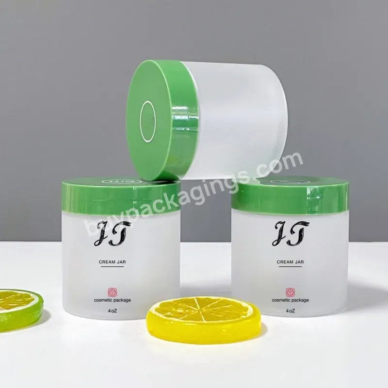 250ml Body Cream Butter Hair Gel Scrub Plastic Container 8oz Frosted Cosmetic Pcr Pet Plastic Jar With Colored Lid