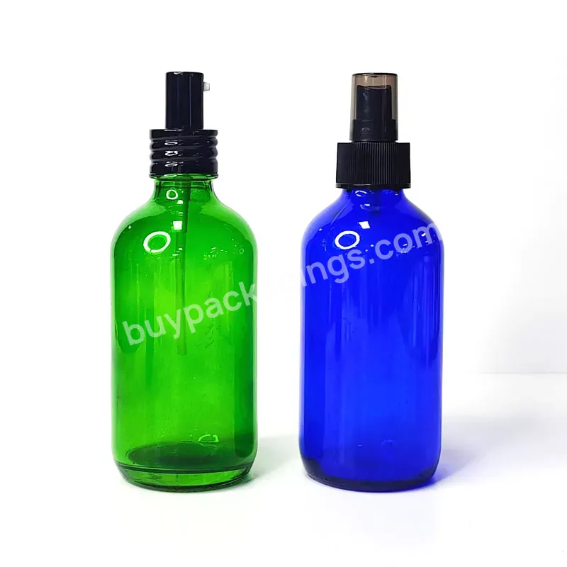 250ml Custom Color Essential Oil Packing Shampoo Dispenser Green Blue Glass Spray Pump Boston Bottle