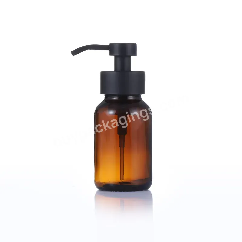 250ml Customize Skin Care 500ml Amber Round Shampoo Glass Bottle With Pump Spray For Essential Oil