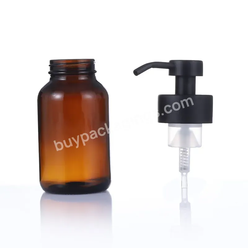 250ml Customize Skin Care 500ml Amber Round Shampoo Glass Bottle With Pump Spray For Essential Oil