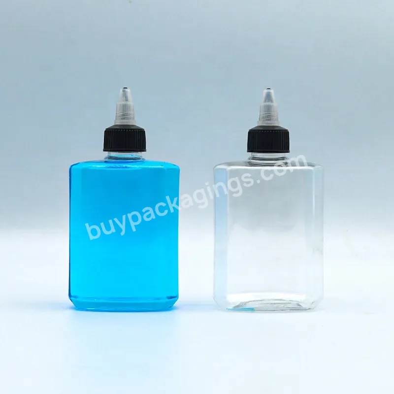 250ml Flat Shape Bottle With For Solvents Oils Paint Ink Squeeze Bottle With Twist Top Cap Tip